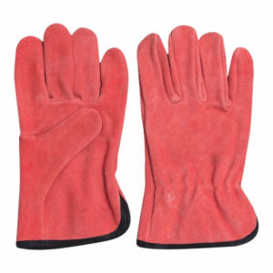 Guantes de conducción de cuero dividido de piel de vaca de alta resistencia de alto rendimiento Guantes de construcción resistentes a la abrasión Personal de punto de algodón - Product Image 5