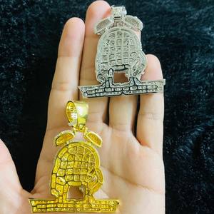 Colgante de joyería fina de Plata de Ley 925, tamaño personalizado VS Clarity Diamond, estilo Hip Hop chapado en oro helado para hombres - Product Image 6