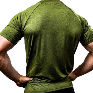 Camiseta de gimnasio de alta calidad para hombre 2023, ropa de fitness atlética activa personalizada, ropa de gimnasio de punto de algodón/bambú ajustada - Product Image 3