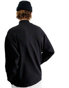 Sweat-shirt à demi-zip pour homme inspiré du streetwear, en molleton de coton, pull chaud d'hiver, logo personnalisé, fournisseur en gros OEM - Product Image 2