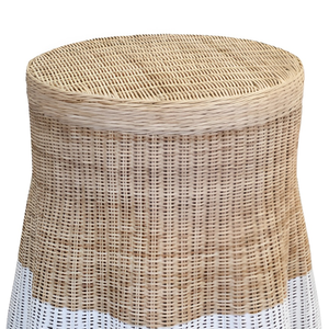 ชุดโต๊ะหวายและหวาย2ชิ้นโต๊ะข้างหวายธรรมชาติสานด้วยมือโต๊ะกาแฟโต๊ะข้างหวายแนววินเทจ - Product Image 6