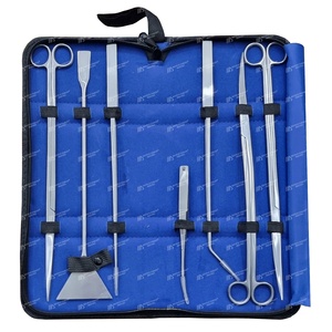 7 pcs Aquarium tools kit 12" stainless steel Aqua scaping tools Scissors <b>spatula</b> tweezers rust free aquarium cleaner tools - Product Image 2