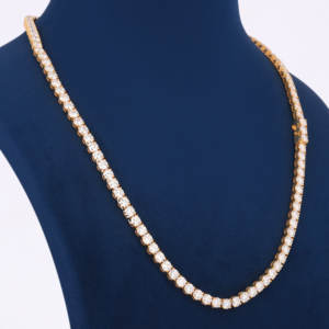 Fine Jewelry Wholesale Hip Hop 925 Sterling <b>Silver</b> VVS Lab Grown Diamond Cluster <b>Tennis</b> Chain <b>Necklace</b> for Men Women - Product Image 2