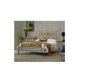 Brass <b>Bed</b> Frame <b>vintage</b> style bedroom furniture ornate design sturdy build reliable support aged finish heritage home decor - Product Image 3