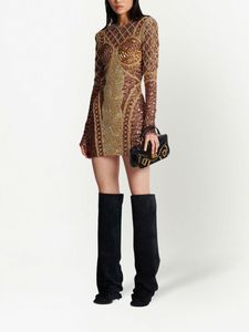 Robe mi-longue en mousseline de soie confortable à col rond faite à la main avec des manches longues pour une soirée décontractée, une fête, un travail, une robe avec des manches longues min - Product Image 4