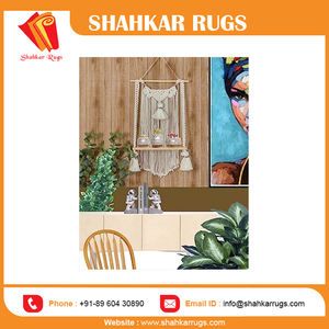 ชั้นวางติดผนังแบบมาคราเม่เชือกฝ้ายขนาดใหญ่ ดีไซน์ใหม่ ตกแต่งบ้านสไตล์โบฮีเมียน ที่แขวนต้นไม้ในร่ม ของตกแต่งบ้านสุดเก๋ สำหรับวันดีไซเบิล - Product Image 6