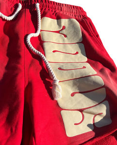 Custom Baggy Jogger <b>Lounge</b> Sun Faded Puff Printing Distressed <b>Mens</b> Cotton Washed Streetwear <b>Shorts</b> - Product Image 3