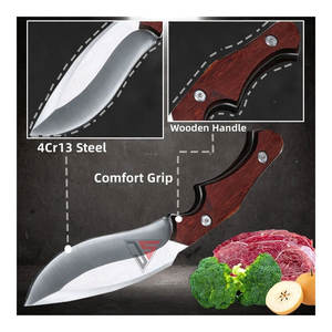 Cuchillo de Caza de Hoja Fija de Acero de Damasco de Grado Industrial Personalizado, Mango de Madera, OEM Personalizable, Garantía de 3 Años - Product Image 5