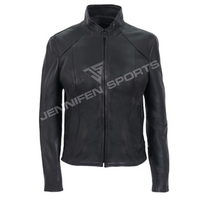 Venta al por mayor chaqueta de la motocicleta de los hombres de cuero de vaca genuino de cuero suave lados cremallera bolsillos de cierre de cremallera Interior forro acolchado - Product Image 1