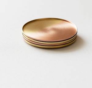 Sous-verres en laiton écologiques faits à la main personnalisables faciles à entretenir pour une utilisation quotidienne sur la table, coussin d'isolation pour le thé de luxe, décoration de la maison - Product Image 1