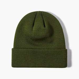 Bonnet en tricot chaud d'hiver uni avec revers, tissu extensible doux, bonnet confortable pour le froid pour hommes et femmes - Product Image 3