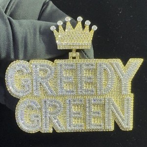 Colgante de Plata de Ley 925 con Letra Personalizada, Estilo Hip Hop, con Incrustaciones de Diamantes de Imitación, de Lujo, Chapado en Rodio, para Uso Unisex - Product Image 1