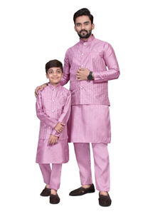 Vêtements de fête traditionnels indiens Soie lourde Banglori avec intérieur en kurta avec veste pyjama koti pour hommes Prix de gros Surat - Product Image 2