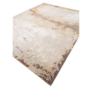 Alfombra Kavi Ivory de Lana y Seda de Bambú Anudada a Mano, Diseño Abstracto Teoría del Caos, para Sala de Estar, Dormitorio, Pasillo, Rectangular - Product Image 2