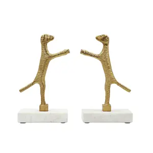 Soporte de Libros de Escritorio Contemporáneo, Moderno, Chapado en Oro Antiguo, Figura 3D, Portátil, Plegable, Escultura de Aluminio Pulido de Alta Calidad - Product Image 2