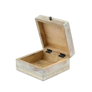 Boîte à bibelots en bois blanc écologique en détresse Tenture murale Cadeau de décoration intérieure personnalisé Fabriqué en Inde - Product Image 2