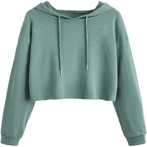 New Design Custom Logo Winter Hoodies for <b>Ladies</b> Latest Loose <b>Sleeve</b> Hoodie Fashionable Women's Hoodies Crop <b>Tops</b> - Product Image 4