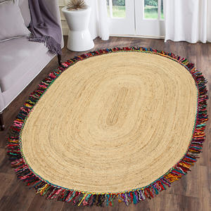 Handcrafted Boho Style Braided Jute Floor Runner Rustic Eco-Friendly Home Accent Area <b>Rug</b> Set - Product Image 1