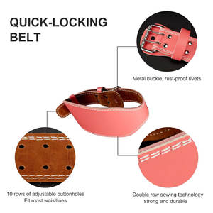 Ceinture d'haltérophilie en cuir véritable à boucle réglable OEM Ceinture d'haltérophilie en cuir véritable de la meilleure couleur du service OEM - Product Image 4