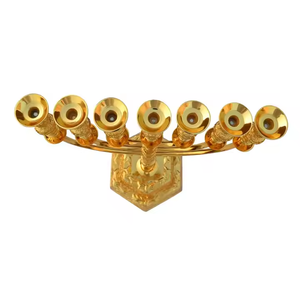 Menorá de 7 Brazos Hecha a Mano, Religiosa, Ecológica, de Alta Calidad, Chapada en Oro, para Decoración del Hogar, Bodas, Navidad - Product Image 2