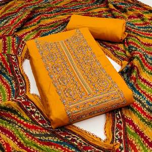 RN Exclusive Women's Silk Dress Material Suit Ethnic Style Hand-painted Pattern for Regular Use Four Seasons Non-Woven Other - Product Image 2