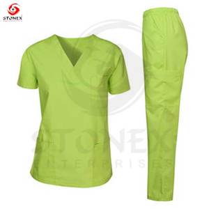 Moderno Atlético cuello en V Scrub Top Jogger pantalones Spandex Enfermería Médica Scrubs uniformes conjuntos para mujeres 2024 - Product Image 6