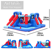 Aire de jeu avec lancer de ballons intégrée, souffleur 750W, adapté à plusieurs enfants, facile à nettoyer, châteaux gonflables intérieurs et extérieurs