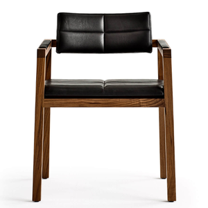 Silla de comedor minimalista moderna, estructura de madera maciza hecha a mano con cómodo asiento acolchado para cafetería y restaurante - Product Image 1