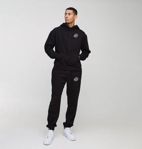 ชุดวอร์มลำลองผ้าฝ้ายคุณภาพสูงสำหรับผู้ชาย แบบ 2 ชิ้น น้ำหนักเบา ทรงหลวม โอเวอร์ไซส์ สไตล์วินด์เบรกเกอร์ - Product Image 1