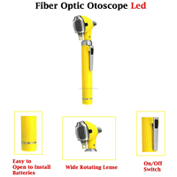 Mini Manual Fiber Optic ENT Ear Exam Otoscope Instrument Set Yellow CE Certified Class II ISO13485 Certified Portable 150MM ABS