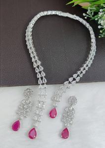 Conjunto de Collar de Diamantes Americanos de Primera Calidad para Mujer, Joyería Elegante con Aretes, Accesorios de Lujo para Fiestas y Bodas - Product Image 2