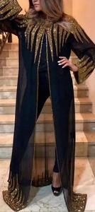 Respirant Nouveaux Designs Abaya 2025 Design Kimono Jilbab Caftan De Luxe Musulman Avant Ouvert Main Incarné Abaya Robe De Soirée - Product Image 6