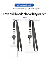 Étui de protection semi-rigide en PVC brillant pour cartes d'identité et badges, personnalisable, avec cordon, vente en gros