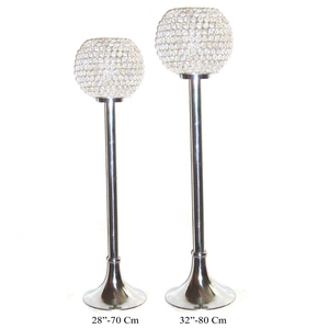 Portavelas de cristal de aluminio para mesa de boda moderna, bolas de plata, centro de mesa, soporte de flores, decoración duradera para - Product Image 5