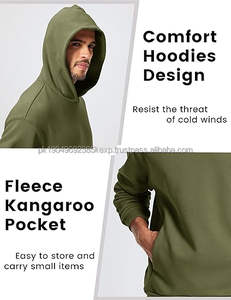 Unisex Thick Cotton Hoodie <b>Black</b> Washed Oversized Pullover With Pocket For Streetwear - Product Image 5