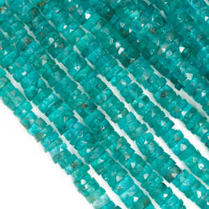 Natural Blue Apatite Gemstone Faceted <b>Heishi</b> Disc Tyre Shape <b>Beads</b> Strand 7mm 8mm Handmade Real Gemstone <b>Beads</b> for Jewelry 16" - Product Image 4