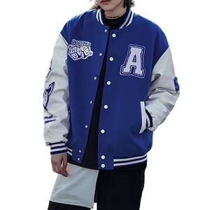 Chaqueta Universitaria de Chenilla OEM/ODM, Letras y Colores Personalizados, Chaqueta de Béisbol Letterman con Bolsillos Laterales Delanteros - Product Image 1