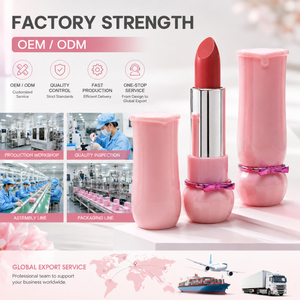 Lápiz Labial Color Rosa Pastel de Marca Privada con Diseño de Lazo y Logotipo Personalizado, Bálsamo Labial Hidratante, Resistente al Agua y de Larga Duración, OEM - Product Image 6