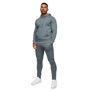 Chándal de algodón personalizado de alta calidad para hombre para entrenamiento cortavientos de otoño transpirable con cremallera con capucha chándal sólido - Product Image 1