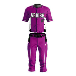 Uniformes de baseball en vrac avec tissu évacuant l'humidité Conception personnalisée pour adultes et jeunes Utilisation en équipe dans le jeu ou la pratique - Product Image 1