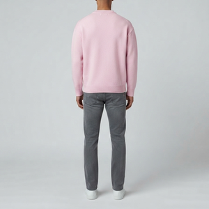 Suéteres de Lana Acrílica 100% Personalizados OEM, Ropa de Hombre de Moda de Primera Calidad, Suéter de Cuello Redondo Tejido Sólido para Hombre - Product Image 5
