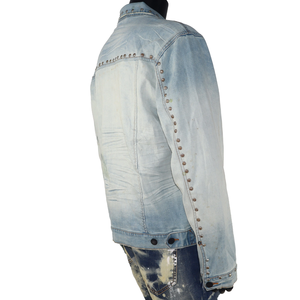 Veste en jean élégante pour homme avec doublure en polaire, logo sur le devant, couleurs et tailles personnalisables - Product Image 6