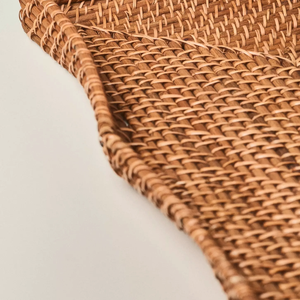 Plateau rectangulaire en rotin écologique Panier de service tissé naturel avec poignée Organisateur de table décoratif Rangement à domicile - Product Image 5