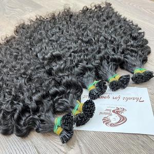 ผมต่อปลายแบนสำหรับต่อผมชาวพม่าปลายแหลมสีดำธรรมชาติ - Product Image 6