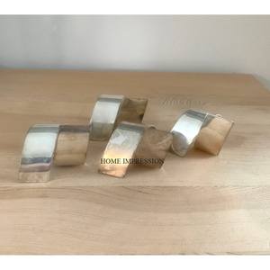 Anneau de serviette en acier inoxydable plaqué argent, forme personnalisée, moderne, élégant, écologique, en stock, cadeaux pour mariage et fête - Product Image 1