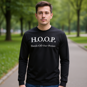 T-shirt à manches longues anti-circumcision HOOP 'Mains libres sur nos pénis' Vêtements promotionnels - Product Image 2