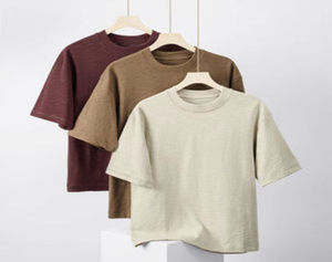 เสื้อยืดคอกลมแขนยาวเข้ารูปแบบใหม่เสื้อยืดแฟชั่นทำด้วยมือ100% ผ้าฝ้ายออร์แกนิคหลากสี - Product Image 5