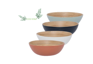 Cuenco de bambú hilado Natural 100%, ensaladera de bambú hilado, cuenco de bambú reutilizable de Vietnam, respetuoso con el medio ambiente por Eco2go Viet Nam - Product Image 2