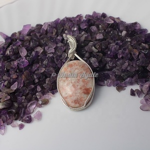 รับการจัดอันดับที่ดีที่สุดพิเศษสีแดงแจสเปอร์ลวดห่อจี้พลอยซื้อสร้อยคอเครื่องประดับคริสตัลห่อลวดแบบกําหนดเองออนไลน์ - Product Image 5