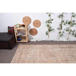 Tapis turc 6,4 x 9,3 pieds, grand tapis vintage, tapis persan en laine beige - Product Image 5